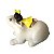 Escultura Decorativa de Resina Urso com Menina Dormindo Branco e Amarelo 20,5x15x12 cm - Imagem 3