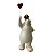 Escultura Decorativa em Resina Urso com Menina e Balão Vermelho 29x10x09 cm - Imagem 5