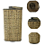 Lanterna Decorativa Quadrada Tramada Bambu Marrom 42x16x16cm - Imagem 2