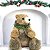 Enfeite de Natal Urso de Palha Sentado Marrom com Mini Guirlanda no Pescoço 20x20x14 cm - Imagem 2