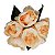 Buque Artificial Rosa Cabbage Ramalhete com Fita x6 Amarelo Outono 26cm - Imagem 1