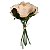 Buque Artificial Rosa Cabbage Ramalhete com Fita x6 Amarelo Outono 26cm - Imagem 3