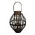 Lanterna Luminária Porta Lâmpada Vela Boho Rattan 37cm Marrom com Alça - Imagem 1