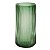 Vaso Vidro Cone Plissado Verde 19X9cm - Imagem 1