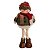 Enfeite Natalino Boneco de Neve Xadrez Vermelho e Marrom 46 cm - Imagem 1