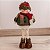 Enfeite Natalino Boneco de Neve Xadrez Vermelho e Marrom 46 cm - Imagem 2