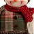 Enfeite Natalino Boneco de Neve Xadrez Vermelho e Marrom 46 cm - Imagem 5