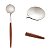 Conjunto 6 Colheres para Sobremesa Inox Opera Orgânico com Cabo Madeira 13cm - Imagem 2