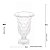 Vaso com Pé de Vidro Diamond 15X24cm - Imagem 6