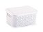 Cesto Organizador Rattan com Tampa Pp Branco - Imagem 1