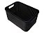 Cesto Organizador Rattan Médio com Tampa Preto 32,1x22x15cm - Imagem 2