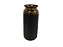 Vaso em Cerâmica Preto com Borda Cobre - 25 X 10,5 X 9,5cm - Imagem 1