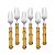 Conjunto 6 Garfos Mesa Aço Inox Cabo Plástico Bambu Natural - Imagem 2