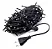 KIT PCT C/5 CORDÃO PISCA 100LED BIVOLT FIO PRETO 10MTS M/F WARM - Imagem 1