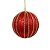 BOLA NATALINA 10CM DECORADA GLITTER VERMELHO/DOURADO C/2un - Imagem 2