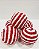 BOLA NATALINA 15CM LISTRAS CAMURCA BRANCO/VERMELHO - Imagem 3