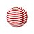 BOLA NATALINA 15CM LISTRAS CAMURCA BRANCO/VERMELHO - Imagem 1