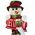 Enfeite Natalino Boneco de Neve com Placa Vermelho/Verde 21cm - Imagem 2