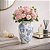 VASO CERAMICA FLORAL OFF WHITE 11X28CM - Imagem 4