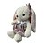 COELHO PELUCIA BRANCO FEMEA C/VESTIDO E LACO XADREZ 60CM - Imagem 2
