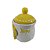POTE CERAMICA C/TAMPA COELHO 9.5X9X12CM AMARELO - Imagem 3