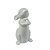 ENFEITE PASCOA COELHO CERAMICA BRANCO 11X20CM - Imagem 3
