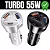 CARREGADOR VEICULAR ENTRADA TRIPLA COM 55W - Imagem 2