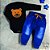 Conjunto Bebê Urso Charmoso Body Preto Bordado E Calça Jeans - Imagem 1
