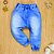 Calça Para Bebê Jeans Jogger Bolsinho Bordado - Azul Claro - Imagem 1