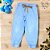 Calça Jogger Infantil Jeans Azul Claro Com Detalhe Caramelo - Imagem 1