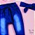Calça E Faixinha Em Jeans Lavagem Escura Para Bebê - Imagem 2