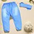Calça E Faixinha Em Jeans Lavagem Clara Para Bebê - Imagem 3