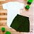 Conjunto Infantil Casual Linho Off White E Verde Escuro - Imagem 3