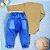 Conjunto Bebê Leãozinho Body Bege Avelã E Calça Jeans Jogger - Imagem 3