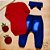 Conjunto Para Bebê Body e Calça Jeans Com Faixinha Vermelho - Imagem 3