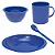 Kit Refeição Infantil com 4 Peças Cor Azul Uninjet - Imagem 1