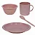 Kit Refeição Infantil com 4 Peças Cor Rosa Uninjet - Imagem 1