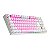 Teclado Mecanico Gamer Single Color Kumara Rosa e Branco Com Switch Marrom Redragon - Imagem 1