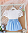 CONJUNTO PREMIUM SAIA E BLUSA MANGA CURTA BUFANTE - Imagem 2
