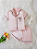 Conjunto de Pijama de Camisa e Shorts de seda Infantil Rosa - Imagem 1