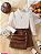 Conjunto com manga princesa e saia de couro - Imagem 6