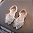 Sandálias de verão para meninas, moda lantejoulas, strass, arco, sapatos de princesa, sapatos de bebê, sandálias de salto plano, tamanho 21-35 - Imagem 4
