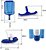 Kit de Limpeza para Piscina com Aspirador, Peneira, Escova e Ponteira Brustec Lazer Azul - Imagem 3