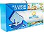Kit de Limpeza para Piscina com Aspirador, Peneira, Escova e Ponteira Brustec Lazer Azul - Imagem 1