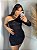 Vestido One Side Shine – Preto com Paetê e Manga Única Elegante - Imagem 1