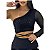 Cropped Shine One Sleeve – Paetê com Manga Única e Bojo Embutido - Imagem 1