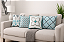 Kit 4 Almofadas Cheias Decorativas Veludo 45x45 Turqueza Geométrica - Imagem 3