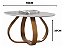 Mesa  de Centro Decorativa Pé de Cebola Off-White 35 cm para Sala Escritório Recepção com Tampo Vidro - Imagem 3