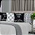 Kit 4 Almofadas Cheias 45x45 Veludo Preto E Branco Frases - Imagem 1