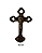 Crucifixo MDF Marrom Escuro com Cristo em Metal 15cm - Imagem 3